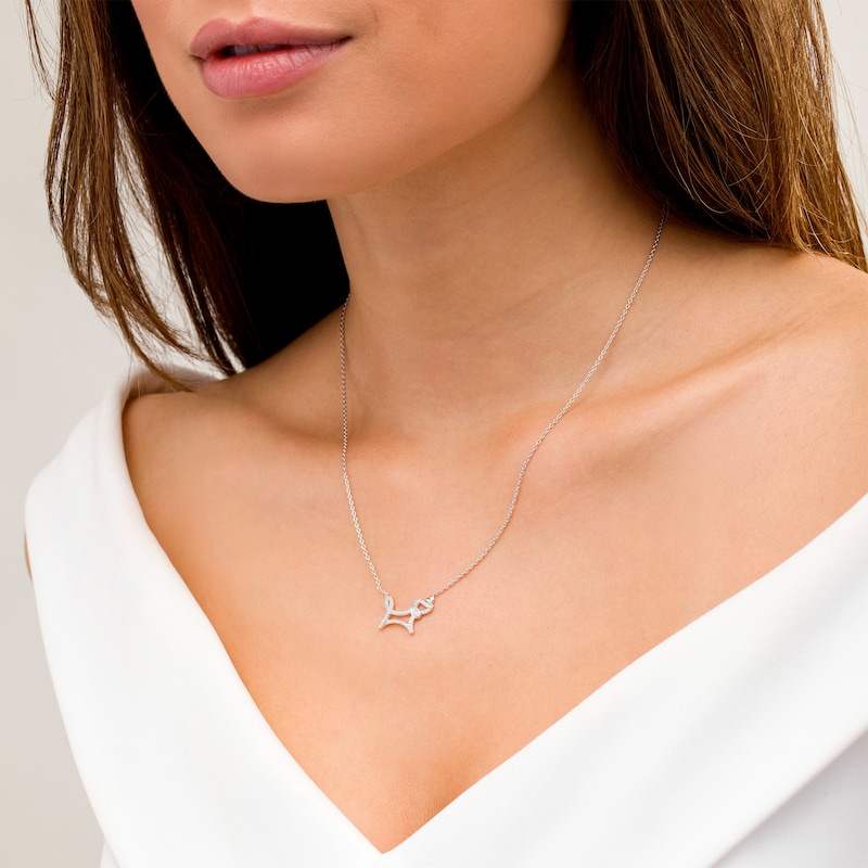 Main Image 3 of Marilyn Monroe™ Collection 1/8 CT. T.W. Diamond Dog Pendant in Sterling Silver