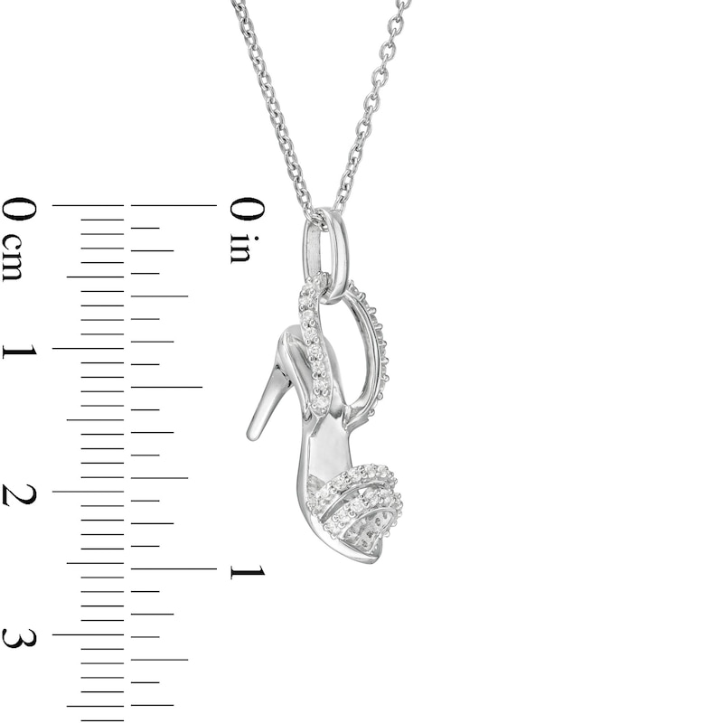 Marilyn Monroe™ Collection 1/8 CT. T.W. Diamond Stiletto Sandal Pendant in Sterling Silver