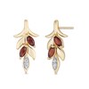 Thumbnail Image 1 of Enchanted Disney Anna Marquise Rhodolite Garnet and Diamond Accent Wheat Drop Earrings in 10K Gold