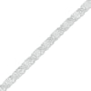 Thumbnail Image 1 of 1/4 CT. T.W. Diamond Floral "XO" Link Bracelet in Sterling Silver - 7.25"
