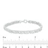 Thumbnail Image 3 of 1/4 CT. T.W. Diamond Floral "XO" Link Bracelet in Sterling Silver - 7.25"