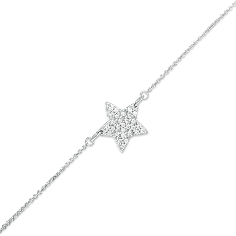 Main Image 1 of Marilyn Monroe™ Collection 1/8 CT. T.W. Diamond Star Bracelet in Sterling Silver - 7.25"