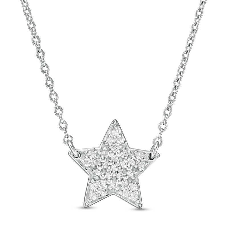 Main Image 1 of Marilyn Monroe™ Collection 1/8 CT. T.W. Diamond Star Necklace in Sterling Silver