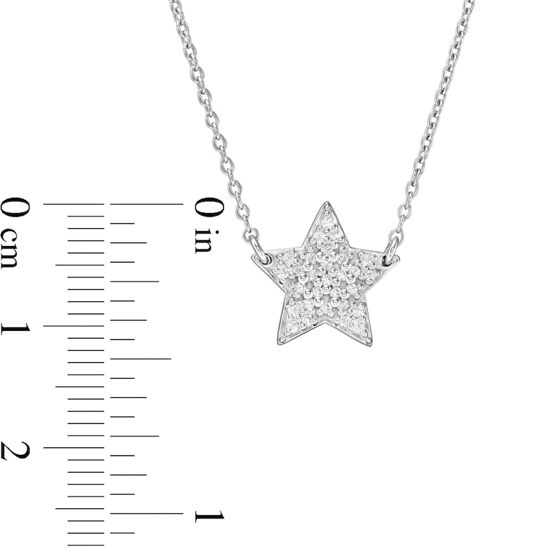 Main Image 2 of Marilyn Monroe™ Collection 1/8 CT. T.W. Diamond Star Necklace in Sterling Silver