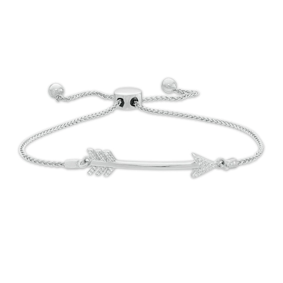 1/20 CT. T.w. Diamond Arrow Bolo Bracelet in Sterling Silver - 9.5"