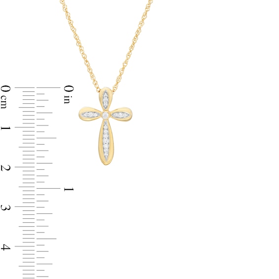 1/10 CT. T.w. Diamond Cross Pendant in 10K Gold