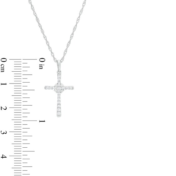 1/6 CT. T.w. Diamond Cross Pendant in Sterling Silver