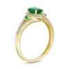 Thumbnail Image 3 of Oval Emerald and 1/5 CT. T.W. Diamond Frame Split Shank Ring in 10K Gold
