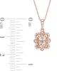 Thumbnail Image 3 of Oval Morganite and 1/10 CT. T.W. Diamond Butterfly Frame Pendant in 10K Rose Gold