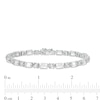 Thumbnail Image 4 of Alternating Emerald-Cut and Round Lab-Created White Sapphire Bracelet in Sterling Silver - 7.25"