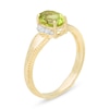 Thumbnail Image 3 of Oval Peridot and 1/20 CT. T.W. Diamond Collar Frame Vintage-Style Ring in 10K Gold
