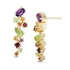 Thumbnail Image 1 of Multi-Shape Multi Gemstone Scatter Drop Earrings in Sterling Silver with 14K Gold Plate