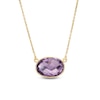 Thumbnail Image 0 of Sideways Faceted Oval Amethyst Necklace in 10K Gold