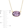 Thumbnail Image 2 of Sideways Faceted Oval Amethyst Necklace in 10K Gold