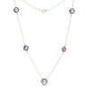 Thumbnail Image 1 of Tilted Cushion-Cut Amethyst Station Necklace in 10K Gold
