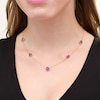 Thumbnail Image 2 of Tilted Cushion-Cut Amethyst Station Necklace in 10K Gold