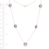 Thumbnail Image 3 of Tilted Cushion-Cut Amethyst Station Necklace in 10K Gold