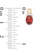 Thumbnail Image 3 of Oval Garnet and 1/20 CT. T.W. Diamond Beaded Drop Earrings in 10K Gold