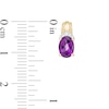 Thumbnail Image 3 of Oval Amethyst and 1/20 CT. T.W. Diamond Beaded Drop Earrings in 10K Gold