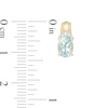 Thumbnail Image 3 of Oval Aquamarine and 1/20 CT. T.W. Diamond Beaded Drop Earrings in 10K Gold