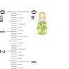 Thumbnail Image 3 of Oval Peridot and 1/20 CT. T.W. Diamond Beaded Drop Earrings in 10K Gold