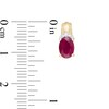 Thumbnail Image 3 of Oval Ruby and 1/20 CT. T.W. Diamond Beaded Drop Earrings in 10K Gold