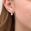Thumbnail Image 2 of 6.0mm Freshwater Cultured Pearl and 1/20 CT. T.W. Diamond Beaded Drop Earrings in 10K Gold