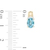 Thumbnail Image 2 of Oval Swiss Blue Topaz and 1/20 CT. T.W. Diamond Beaded Drop Earrings in 10K Gold