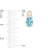 Thumbnail Image 3 of Oval Swiss Blue Topaz and 1/20 CT. T.W. Diamond Beaded Drop Earrings in 10K Gold