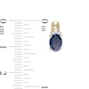 Thumbnail Image 3 of Oval Blue Sapphire and 1/20 CT. T.W. Diamond Beaded Drop Earrings in 10K Gold