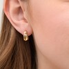 Thumbnail Image 2 of Oval Citrine and 1/20 CT. T.W. Diamond Beaded Drop Earrings in 10K Gold