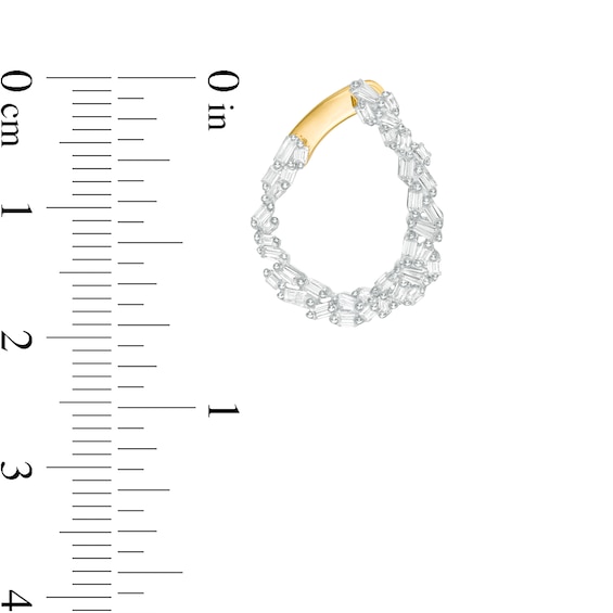 1/2 CT. T.w. Baguette Diamond Scatter Hoop Earrings in 14K Gold