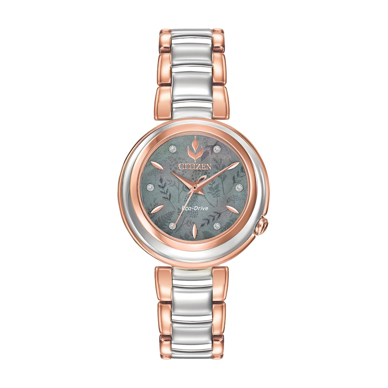 Main Image 1 of Ladies' Citizen Eco-Drive® Disney Frozen 2 Anna Diamond Accent Watch with Grey Mother-of-Pearl Dial (Model: EM0586-51Y)
