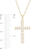 Thumbnail Image 2 of 1/2 CT. T.W. Baguette and Round Diamond Cross Pendant in 14K Gold
