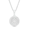 Thumbnail Image 1 of 1/2 CT. T.W. Baguette and Round Diamond Triple Frame Circle Pendant in 10K White Gold
