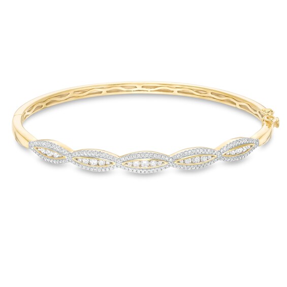 1 CT. T.W. Diamond Scallop Edge Bangle in 10K Gold 1 CT. T.W. Diamond Scallop Edge Bangle in 10K Gold
