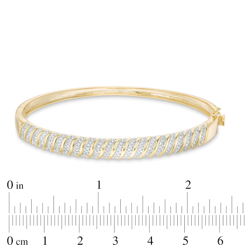 1/2 CT. T.W. Diamond "S" Bangle in 10K Gold