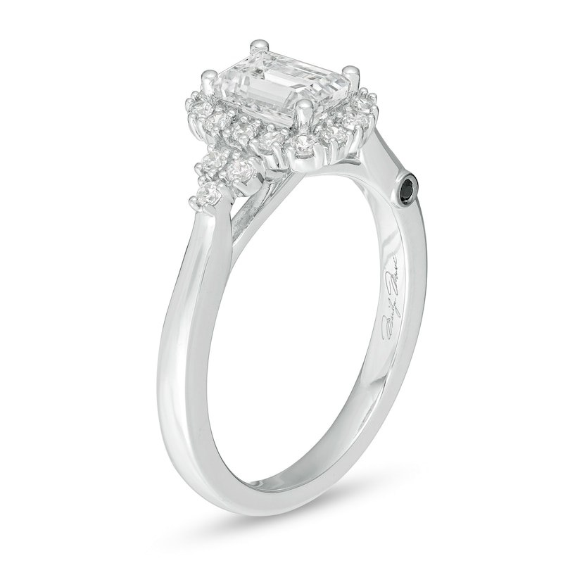 Main Image 2 of Marilyn Monroe™ Collection 1 CT. T.W. Emerald-Cut Diamond Frame Engagement Ring in 14K White Gold
