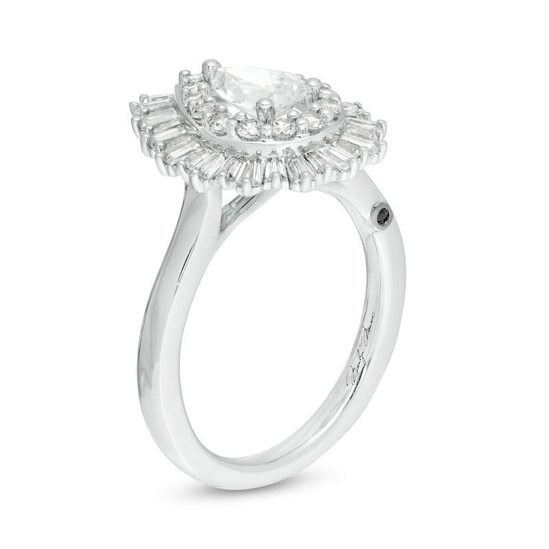 Marilyn Monroe™ Collection 1-1/2 CT. T.W. Pear-Shaped Diamond Frame Engagement Ring in 14K White Gold