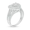 Thumbnail Image 2 of 1 CT. T.W. Heart-Shaped Multi-Diamond Double Frame Split Shank Ring in 10K White Gold