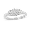 Thumbnail Image 1 of 1/2 CT. T.W. Multi-Diamond Triple Flower Ring in 10K White Gold
