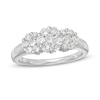 1 CT. T.W. Composite Diamond Flower Ring in 10K White Gold