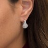 Thumbnail Image 2 of 3/4 CT. T.W. Baguette and Round Diamond Teardrop Frame Hoop Earrings in 10K White Gold