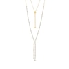 Thumbnail Image 1 of Lab-Created White Sapphire Lariat &quot;Y&quot; Necklace in Sterling Silver with 18K Gold Plate - 26&quot;