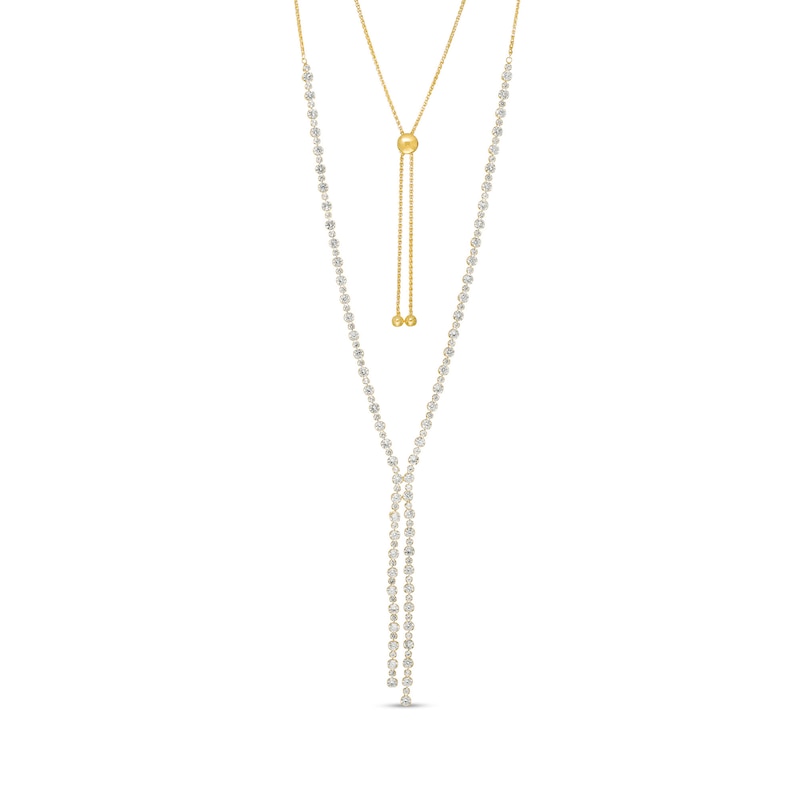 Zales Lock and Key Lariat Necklace in 10K Gold