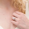 Thumbnail Image 2 of 1/8 CT. T.W. Composite Diamond Oval Frame Twist Shank Vintage-Style Bridal Set in Sterling Silver