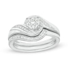 Thumbnail Image 1 of 1/4 CT. T.W. Composite Diamond Frame Bypass Bridal Set in Sterling Silver