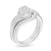 Thumbnail Image 3 of 1/4 CT. T.W. Composite Diamond Frame Bypass Bridal Set in Sterling Silver