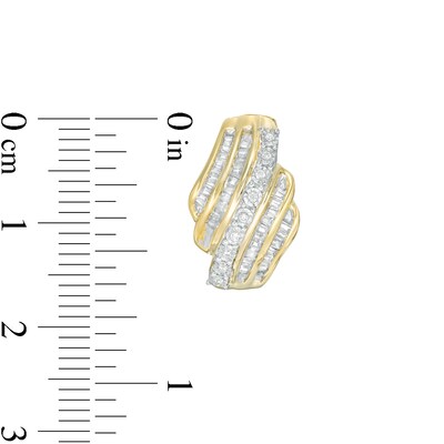 1 4 Ct T W Diamond Wave J Hoop Earrings In 10k Gold Zales 1 4 Ct T W Diamond Wave J Hoop Earrings In 10k Gold Zales