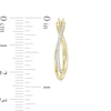 Thumbnail Image 2 of 1/8 CT. T.W. Diamond Crossover Hoop Earrings in 10K Gold